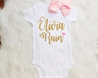 Baby Girl Clothes Baby girl Shirt Baby girl Outfit Baby girl Coming Home Outfit Personalized Baby Shower Gift Baby Girl Baby Girl Bodysuit