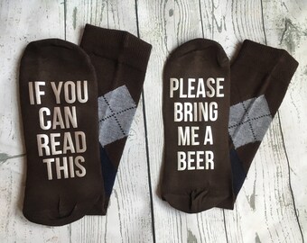 Beer Socks If You Can Read This Please Bring Me A Beer Gift for Him Mens Gift Beer Me Socks Gift for Husband Dad Brother Son
