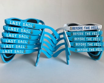 Personalized Sunglasses, Custom Sunglasses, Bachelorette Sunglasses, Bridal Party Sunglasses, Bachelor Sunglasses, Last Sail Before The Veil