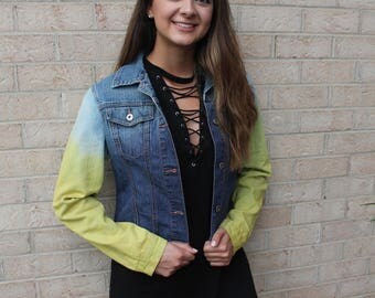 Dip Dyed Sleeves Michigan Denim Jacket