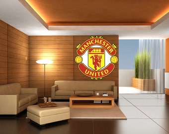 Manchester United Manchester United art Football decals Football sticker MU FC on prints Football wall decor Sports art Wall art ideas