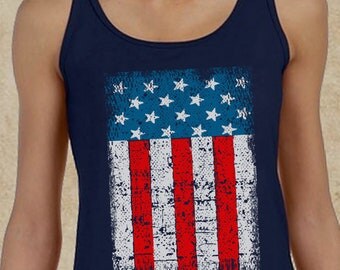 American Flag Tank Top Womens USA 4th Of July Tops American Flag Tank Top Womens USA 4th Of July Tops
