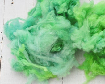 Soft Gorgeous Uncarded Cormo Wool - Hand Dyed - Wintergreen - 1.9 ounces