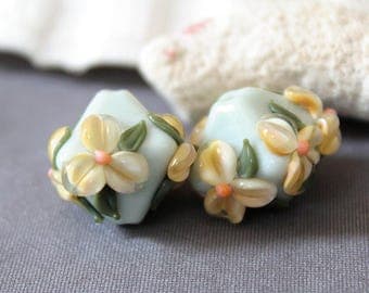 Elizabeth Creations SOFT LOVE artisan lampwork matching handmade glass beads Sra