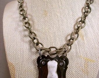 Antique German Frozen Broken Doll Body Wearable Art Necklace Toy History Indie Made Costume Jewelry OOAK Avant Decadent Quirky Statement