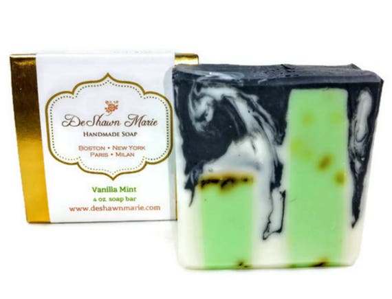 SOAP Vanilla Mint Soap, Vegan Soap, Soap Gift, Activated Charcoal Soap, Handmade Soap, Christmas Soap Gift, Coconut Milk Soap, Glycerin Soap