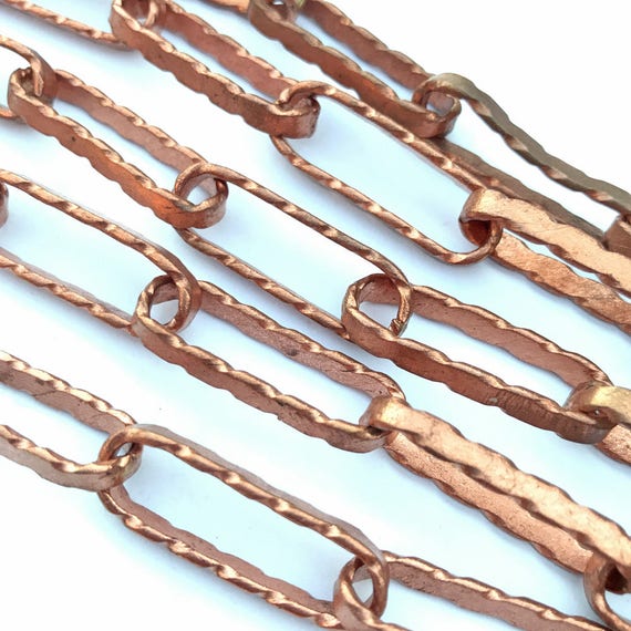 Solid Raw Copper Chain Copper Chain 30x10mm Flat Cable