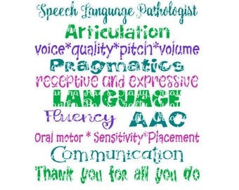 SVG PNG DFX - Speech Language Pathologist - Slp - Teacher - Digital Cut Files for Cricut, Silhouette & other cutting machines