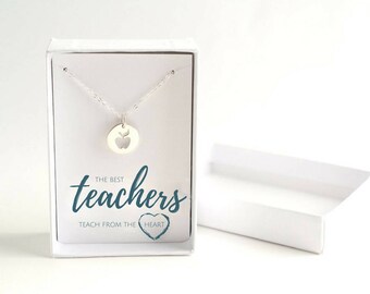 Principal Gift - Teacher Appreciation - Silver Teacher Necklace - Gift to Teacher - Teacher Gift Necklace - Teacher Treat - Teacher Jewelry