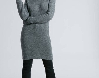 Sweater Dress / Turtleneck Dress / Long Sleeve Dress / Midi Dress / Wool Dress / Winter Dress / marcellamoda k - MD791