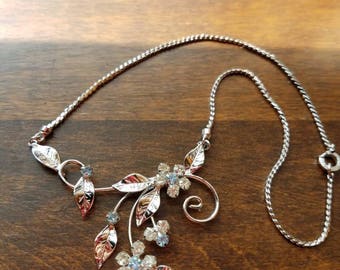 D'or Sterling Silver Rhinestone Necklace