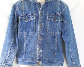 Vintage Jean Denim Jacket Mens / Coca Cola / Coke Blue Trucker No Size Tag See Measurements Trucker Style Mens Jacket