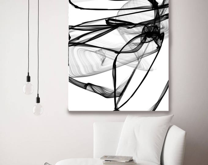 Abstract Expressionism in Black And White 17, Contemporary Abstract Wall Decor, Large Contemporary Canvas Art Print up to 72" by Irena Orlov