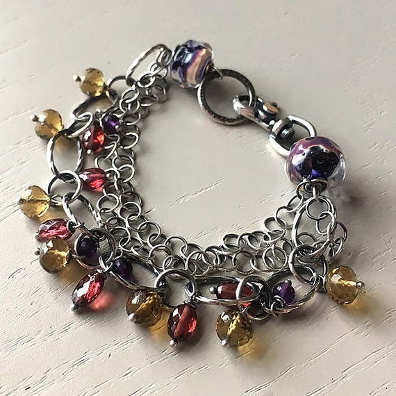 Boysenberry Bracelet // Bohemian Jewelry // Bohemian Bracelet