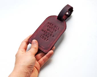 Personalized Leather Luggage Tag, Custom leather luggage tag