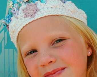 Disney Frozen Olaf, Olaf tiara, Olaf costume, Olaf crown, princess crown, princess tiara, Olaf crochet, Olaf hairpiece