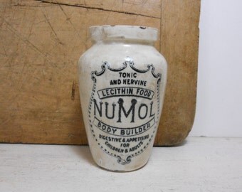 Vintage Tonic Pot/Crock - Stoneware - Numol - Lecithin