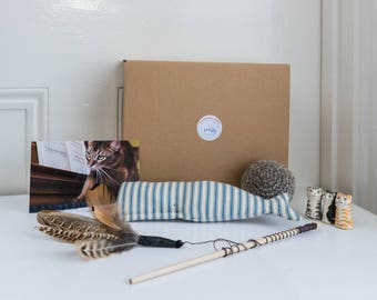 Cat toys and gifts - The kitty cuddle collection - a gift box of handmade cat toys for the cat, kitten or cat lover in your life