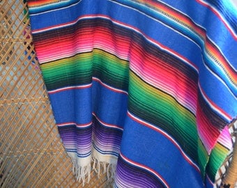 Bohemian Throw • Vintage Neon Mexican Blanket