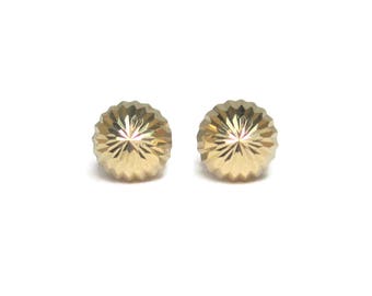 Vintage 14K Starburst Dome Stud Earrings