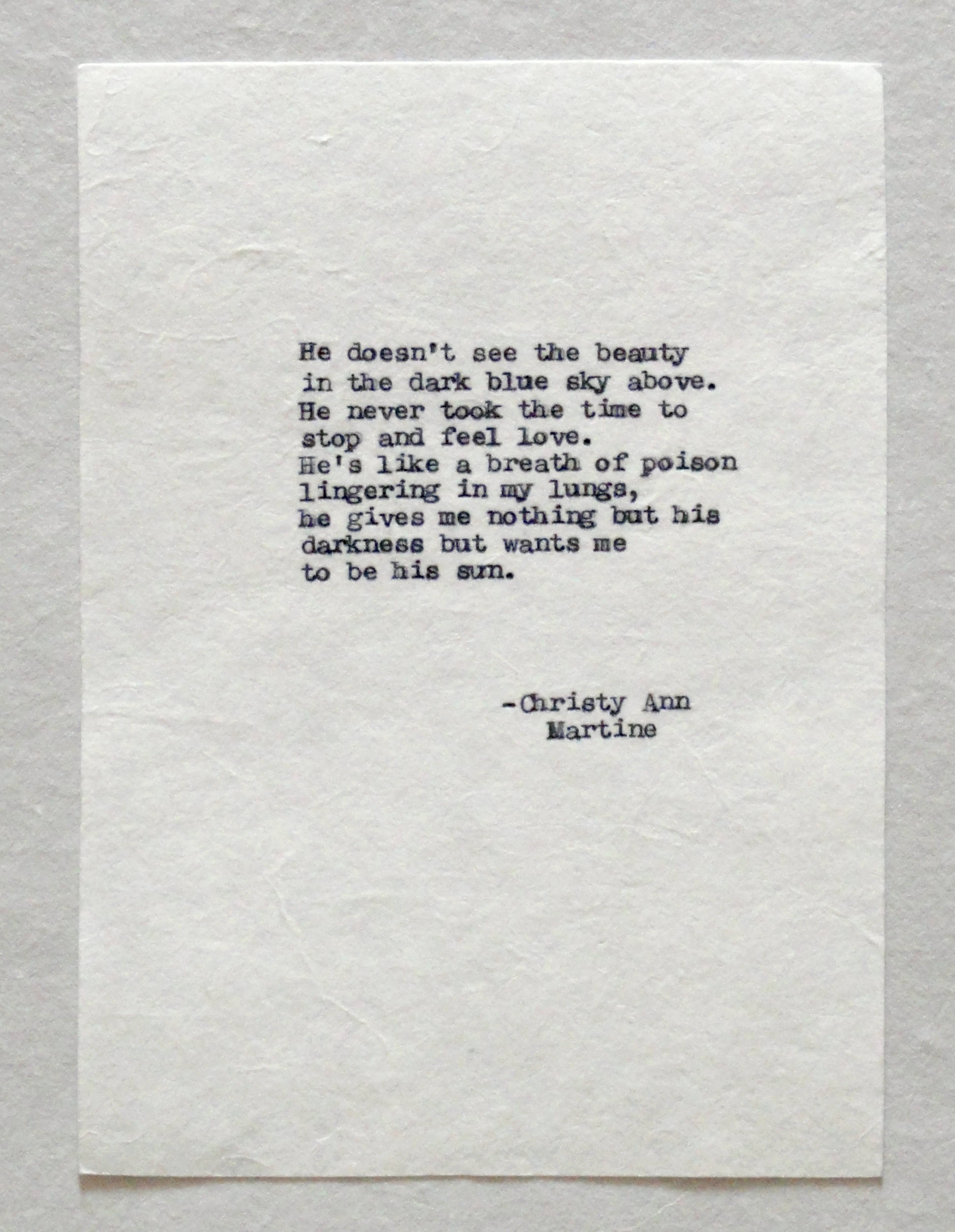 Dark Poetry Domestic Violence Quote Poem Emotional Abuse Vintage Typewriter Poems