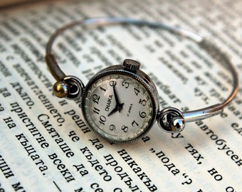Tiny Watch - Womens Watch Chaika - Bracelet Watch Seagull - Cocktail Watch - Soviet Minimalist Watch - Silver Plated Watch - Watch Women