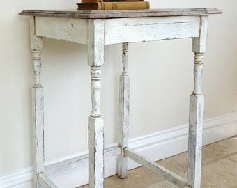 Vintage Table, Oak Table, Shabby Chic Table, White Table, Farmhouse Style, Hall Table, French Country, Rustic Table