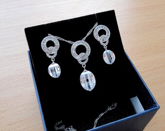 Wedding jewellery set bridal jewelry set crystal jewelry wedding set gift crystal wedding jewelry set bridesmaid set bridal set necklace cz
