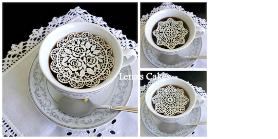 18 Sugar Lace Doilies, Edible Lace, Cake Lace, Tea Party Decor, Art Deco Wedding, Lace Cookies, Romantic Engagement, Shabby Chic Vintage Il_570xn