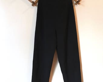 Vintage 90s High Waisted Black Trouser Work Pants Size 6