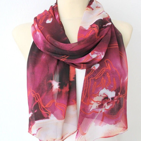 Chic Shawl Boho Burgundy Wrap Shawl Festival Women Scarf Printed Boho Scarf Fashion Accessories Gift for Her Mothers Day Gift for Women copy