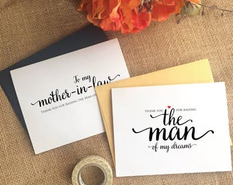 Thank You for RAISING the man of my dreams wedding card mother in law wedding gift Mother-In-Law Gift mother of the groom gift from bride