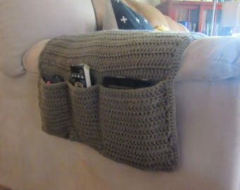 Crocheted Remote Control Holder, Crochet Remote Cozy, Armchair and Couch Caddy, Sofa Organizer, Home Decor, Customize Colors