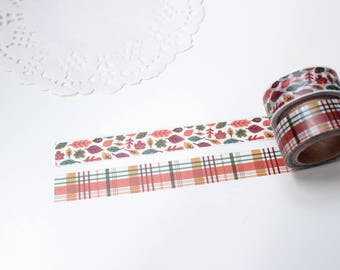 Autumn Washi Tape Set, Maple Leaf Fall Washi Tape, Autumn Leaves Halloween Decorative Tape (NT-187)