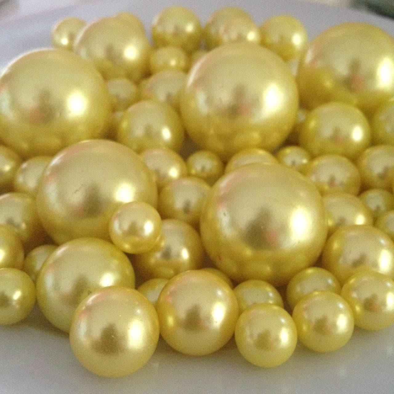 Yellow Pearls Decorative Jumbo Pearls no hole pearls
