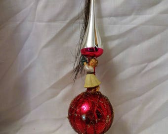 Christmas Ornament Vintage Glass Tree Topper from Germany