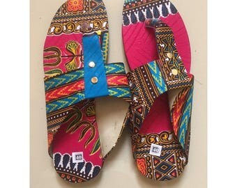 Beautiful flip flops size 40 dashiki pattern