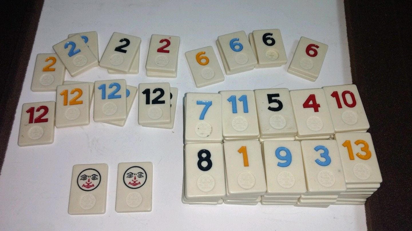 Vintage RUMI BLOK Rummikub The Happy Face Game In