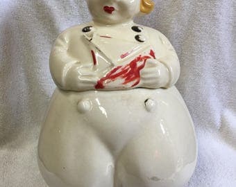 COOKIE JAR: 1940s Ludowici - American Bisque Dutch Boy