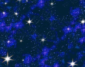Elizabeth's Studio 'In Space' 1299 Blue Quilting Fabric