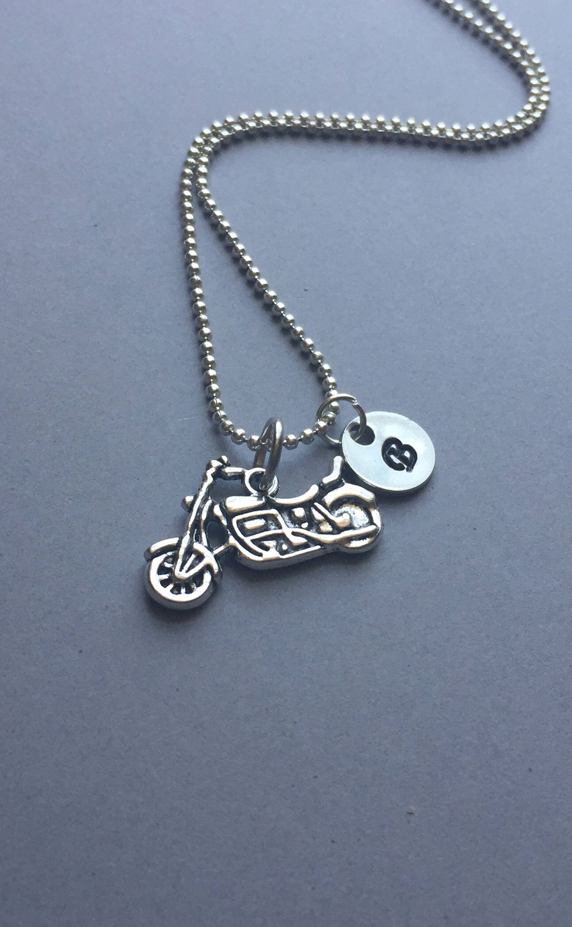 Motorcycle NecklaceMotorcycle JewelryHand Stamped Jewelry