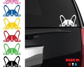 Peeking French Bulldog decal frenchie dog pet love puppy paw english adopt rescue iphone ipad case phone car truck window drool ANY size