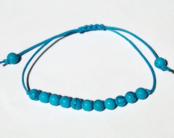 Turquoise bracelet Gemstone bracelet Wax Cord Bracelet gemstone bead bracelet Thread Bracelet Minimal bracelet String Bracelet friend gifts