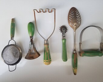 Frog Recycled Garden Art Upcycle Kitchen Utensils