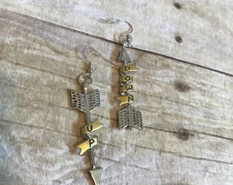 Alice in wonderland up and down earrings