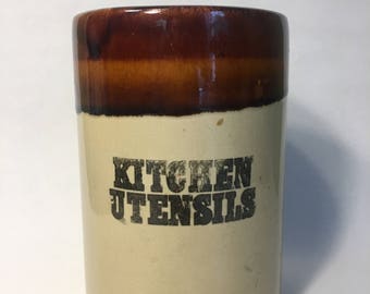 Vintage kitchen utensils crock
