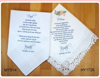 Mother of the Bride Handkerchief-Father of the Bride-Wedding Handkerchief-PRINT-CUSTOMIZED-Wedding Hankerchief-Mother of the bride Gift2