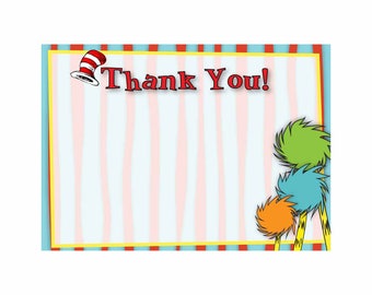 Dr Seuss Thank You Card Dr Seuss Thank You Dr Seuss Party