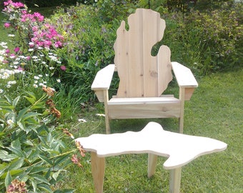 Michigan adirondack chair, Michigan chair, Michigan shape chair, Michigan patio chair, Michigan deck chair