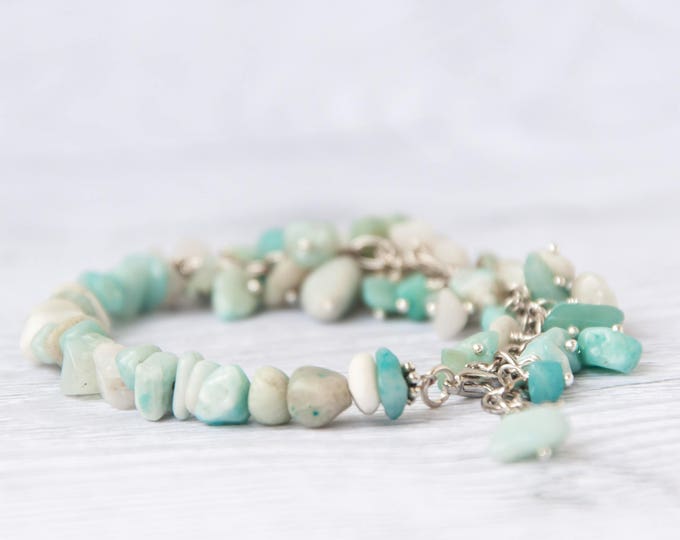 Amazonite jewelry - Multi colored bracelet / Amazonite bracelet / Mint green beaded bracelet / Mothers day gift from son